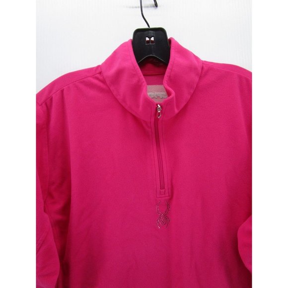 Spyder Jacket Girls 18 Fleece Windbreaker 1/4 Zip Pullover Beaded Logo - Picture 2 of 9